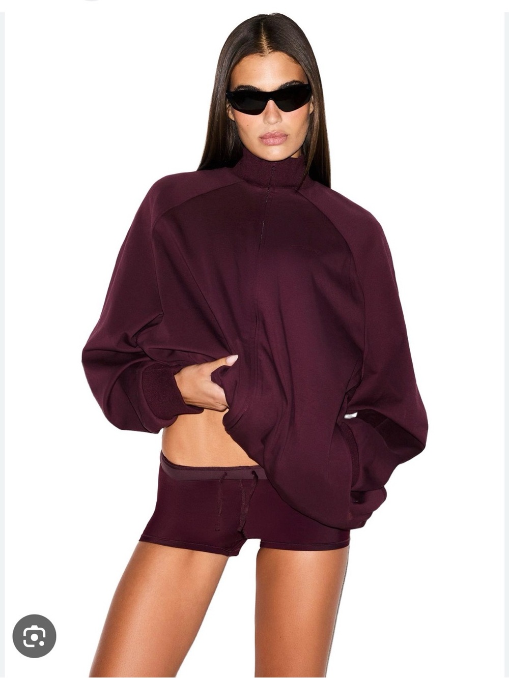 NIKE SKIMS Zip-Up Lounge Jacket sold out color currant. NWOT